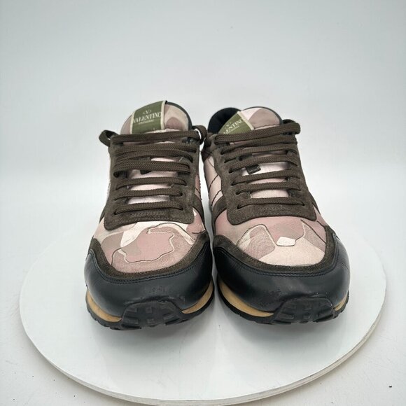 Valentino Garavani Rockrunner Men EU 43 US 10 Camouflage Leather Suede Shoe - Picture 2 of 13